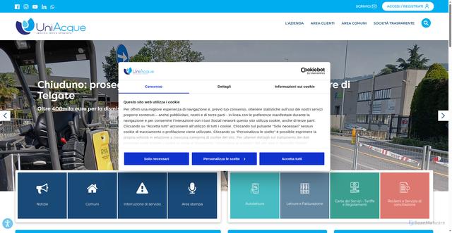 Security scan screenshot of https://www.uniacque.bg.it