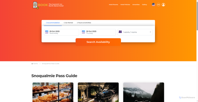 Security scan screenshot of https://www.thesummitinnsnoqualine.us/blog/snoqualmie-pass-guide.html