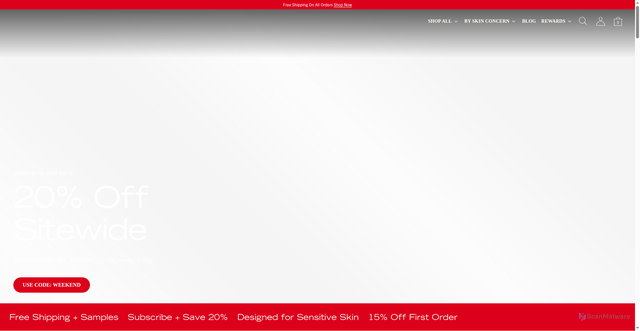 Security scan screenshot of https://get.firstaidbeauty.com