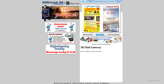 Security scan screenshot of https://vilhelminaaktuellt.se