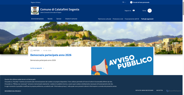 Security scan screenshot of https://www.comune.calatafimisegesta.tp.it