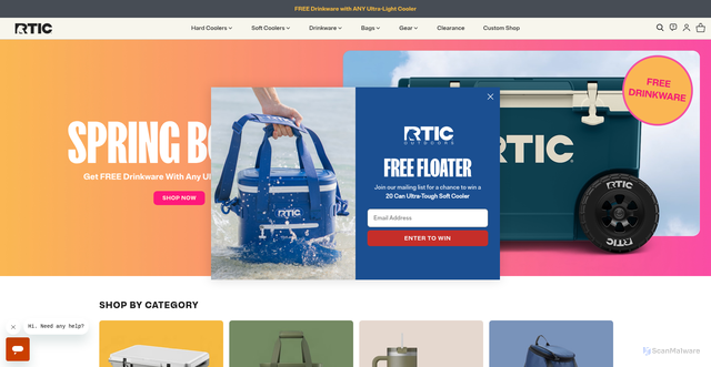 Security scan screenshot of https://rticoutdoors.com