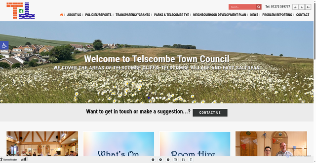 Security scan screenshot of https://www.telscombetowncouncil.gov.uk/
