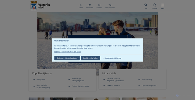 Security scan screenshot of https://www.vasteras.se/