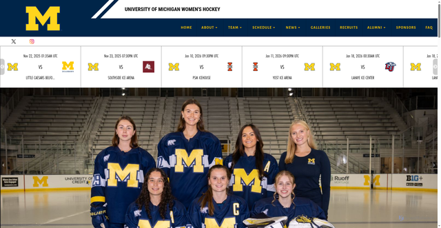 Security scan screenshot of https://www.michiganwomenshockey.com/