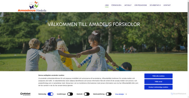 Security scan screenshot of https://amadeus-forskola.se