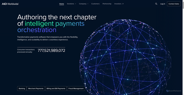 Security scan screenshot of https://aciworldwide.com