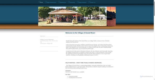 Security scan screenshot of https://www.grandriverohio.gov/