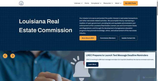 Security scan screenshot of https://lrec.gov/