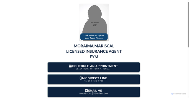 Security scan screenshot of https://mmariscal.my-agent-appt.com/digital-business-card