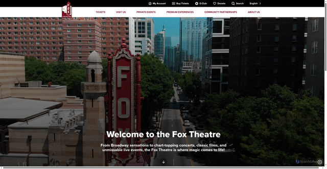 Security scan screenshot of https://www.foxtheatre.org/