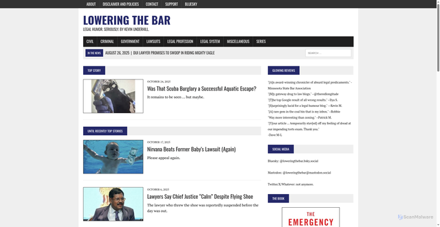 Security scan screenshot of https://www.loweringthebar.net/