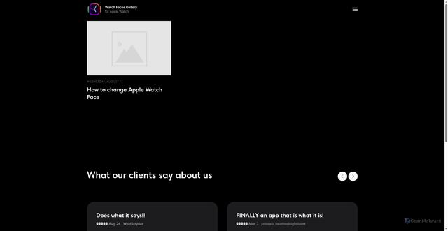 Security scan screenshot of https://watchfaces.io