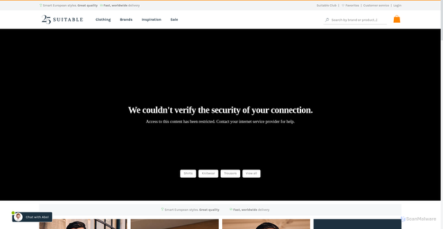 Security scan screenshot of https://suitable.nu