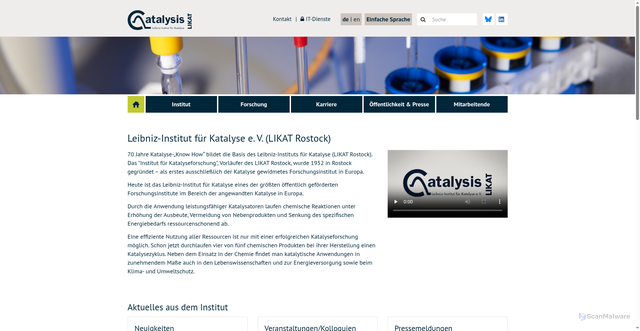Security scan screenshot of http://www.catalysis.de