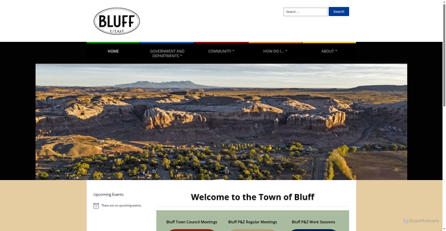 Security scan screenshot of https://townofbluffutah.gov/