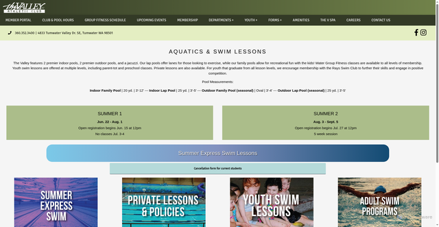 Security scan screenshot of https://www.valleyac.com/aquatics