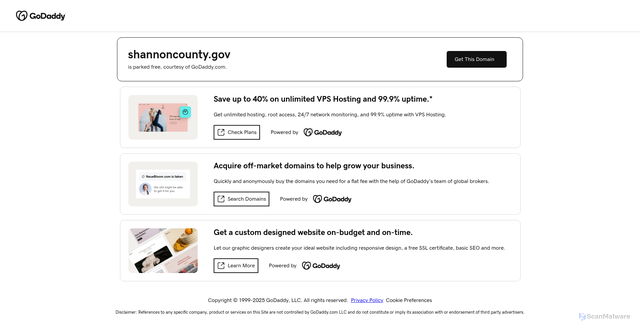 Security scan screenshot of https://shannoncounty.gov/