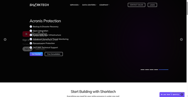 Security scan screenshot of https://ams.sharktech.net