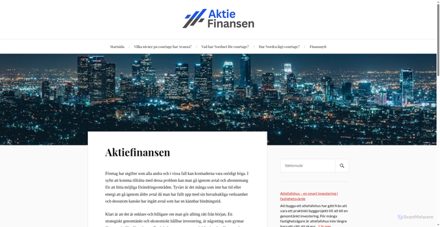 Security scan screenshot of https://aktiefinansen.se