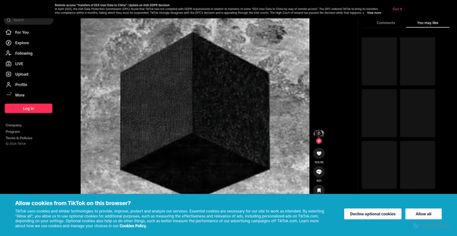 Security scan screenshot of https://vt.tiktok.com/ZS9c687pa/