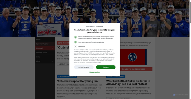 Security scan screenshot of https://coacht.com