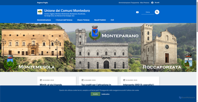 Security scan screenshot of https://www.montedoro.ta.it