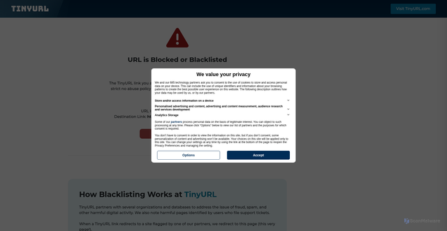 Security scan screenshot of https://tinyurl.com/2smdjn8f