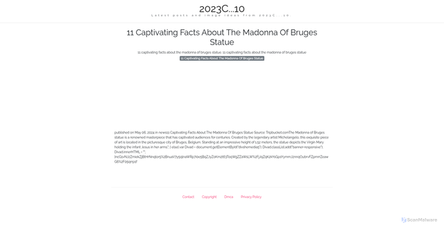 Security scan screenshot of https://pikselmotionline-dpiuf3ygir9m.edgeone.app/11-captivating-facts-about-the-madonna-of-bruges-statue.html