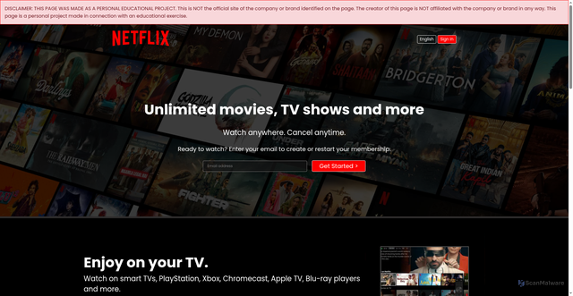 Security scan screenshot of https://netflixbymanoj.vercel.app/