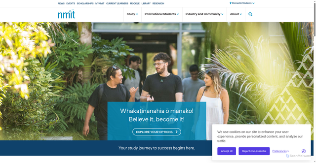 Security scan screenshot of https://www.nmit.ac.nz/
