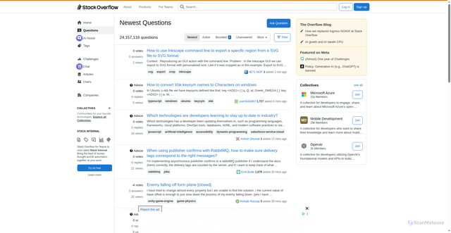 Security scan screenshot of https://stackoverflow.com