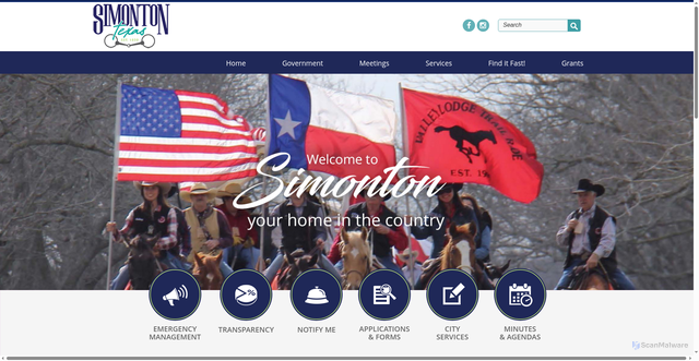 Security scan screenshot of https://www.simontontexas.gov