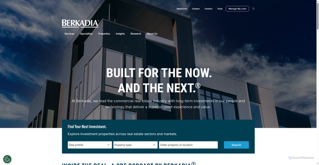 Security scan screenshot of https://berkadia.com