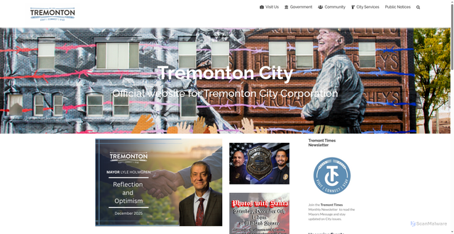 Security scan screenshot of https://tremontoncity.gov/