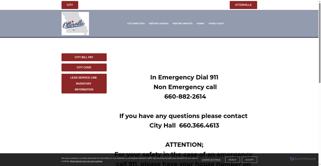 Security scan screenshot of https://ottervillemo.gov/