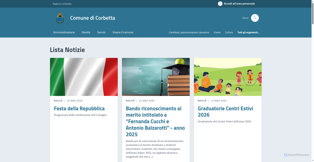 Security scan screenshot of https://www.comune.corbetta.mi.it