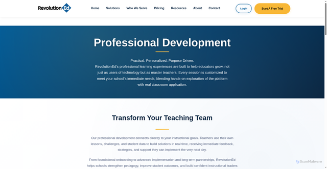 Security scan screenshot of https://revolutioned.ai/professional-development/