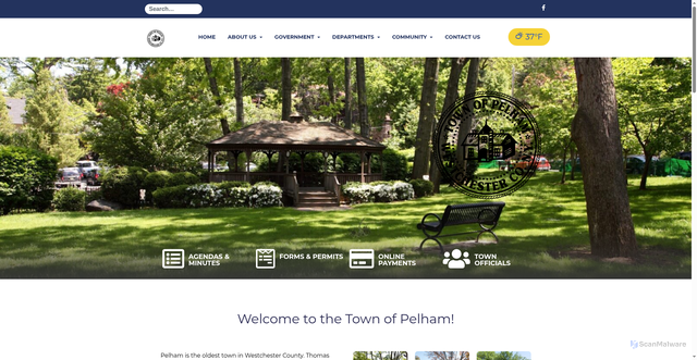 Security scan screenshot of https://townofpelhamny.gov/