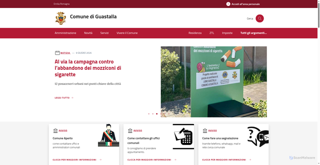 Security scan screenshot of https://www.comune.guastalla.re.it
