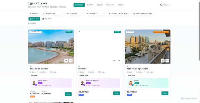 Security scan screenshot of https://igarat.com/