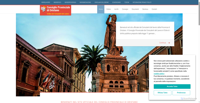 Security scan screenshot of https://www.consulentidellavoro-oristano.it