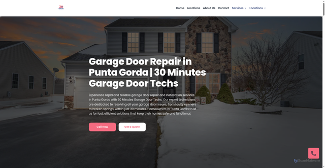 Security scan screenshot of https://30-minutes-garage-door-techs.pages.dev/punta-gorda