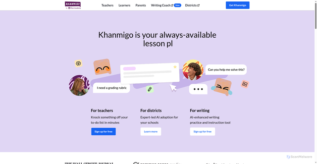 Security scan screenshot of https://khanmigo.ai