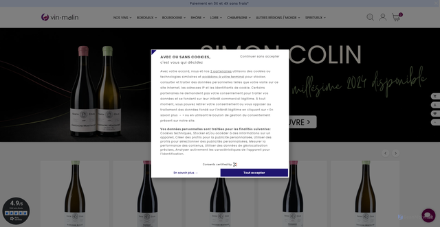 Security scan screenshot of https://vin-malin.fr
