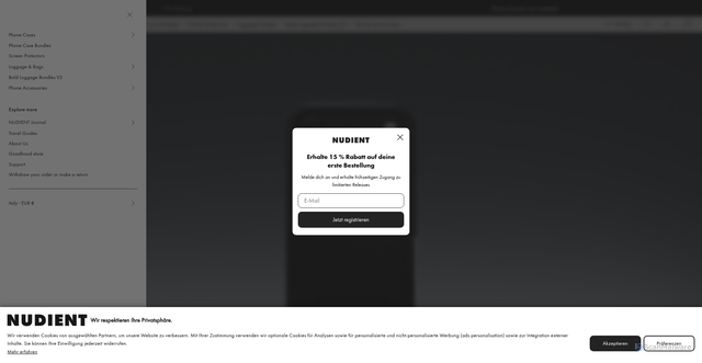 Security scan screenshot of https://www.nudient.com/