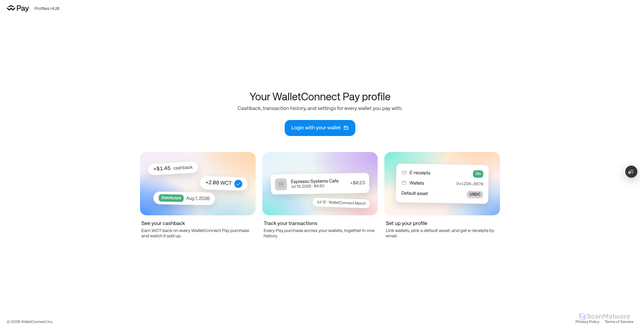 Security scan screenshot of https://pay-profiles-37o1dpaa2-walletconnect.vercel.app/
