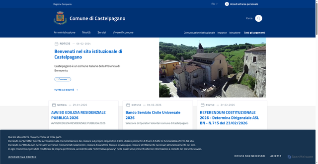 Security scan screenshot of https://www.comune.castelpagano.bn.it