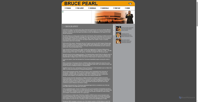 Security scan screenshot of http://www.allcoachnetwork.com/pearl/bio.html