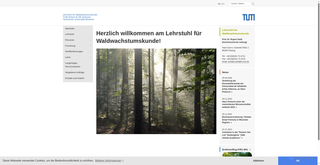 Security scan screenshot of https://www.waldwachstum.wzw.tum.de